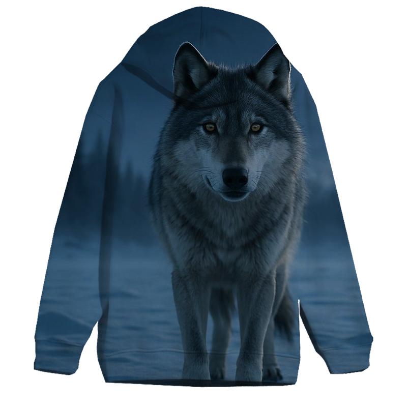 Moonlit Wolf Sentinel On Frozen Tundra hoodie designs