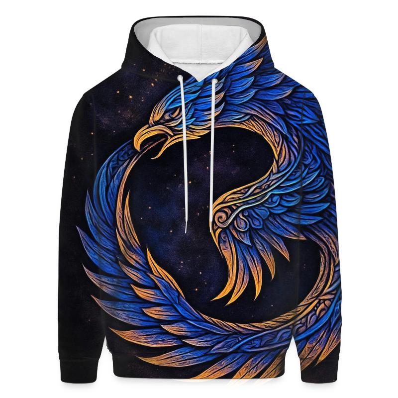 Celestial Ouroboros Phoenix Tattoo zip-up hoodies