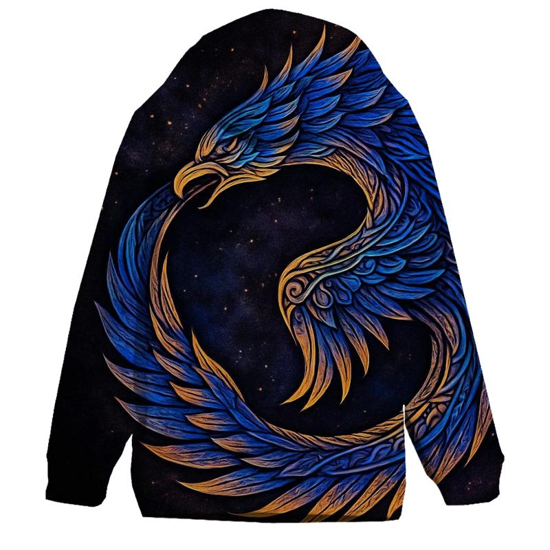 Celestial Ouroboros Phoenix Tattoo zip-up hoodies