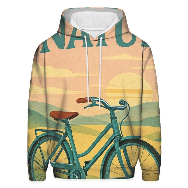 Retro Bicycle Travel Poster custom hoodies