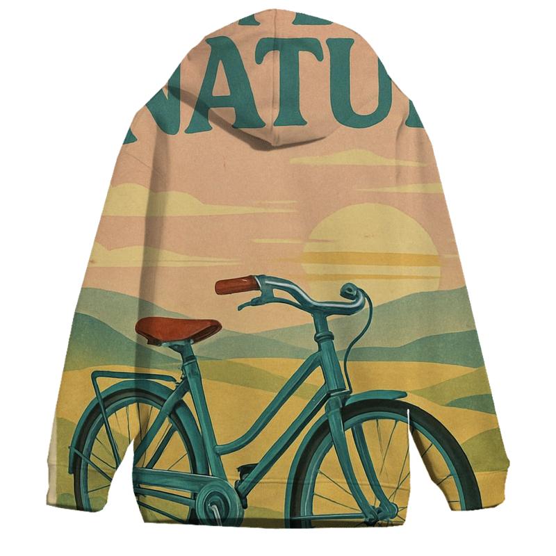 Retro Bicycle Travel Poster custom hoodies