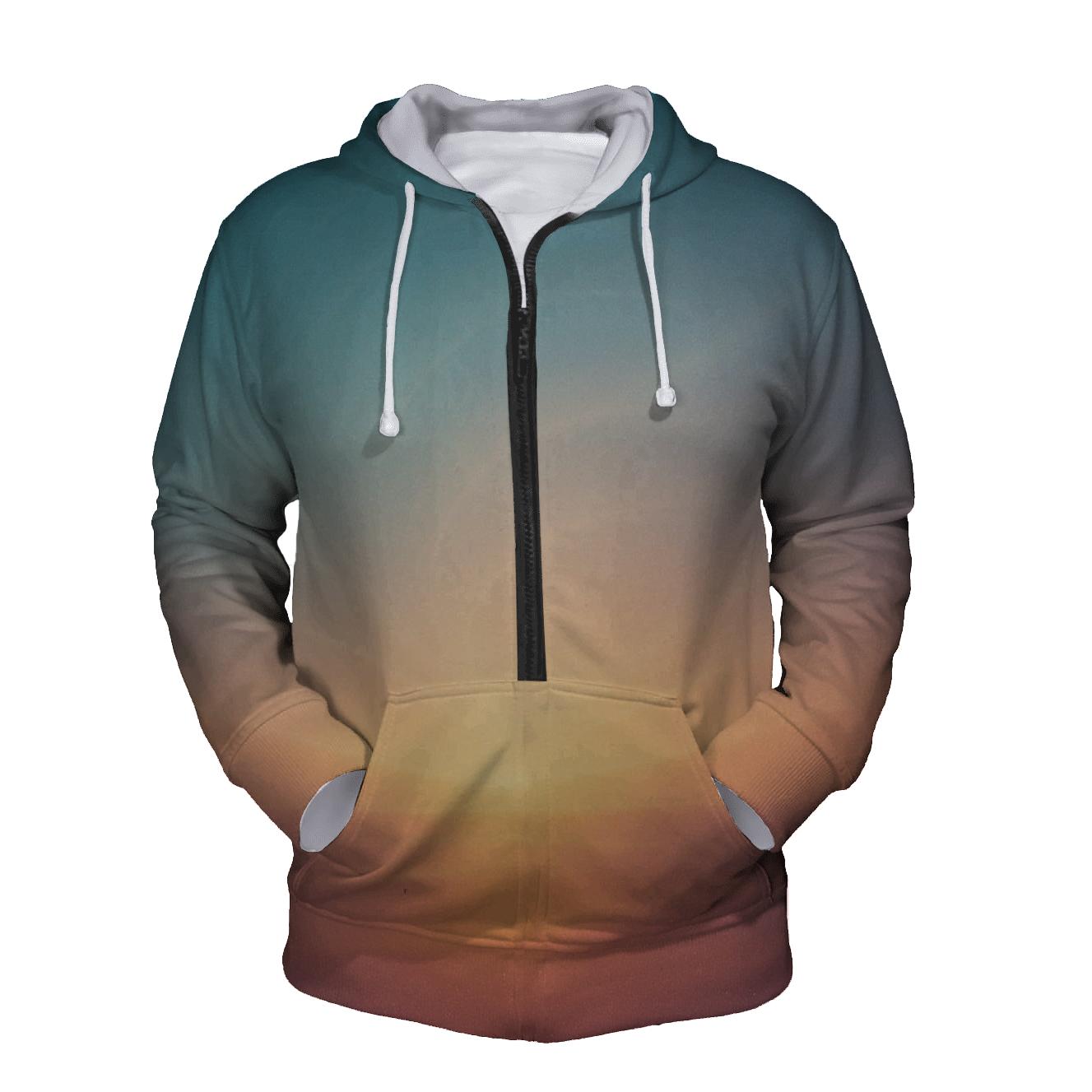 Glacial Ember Bloom zip-up hoodies