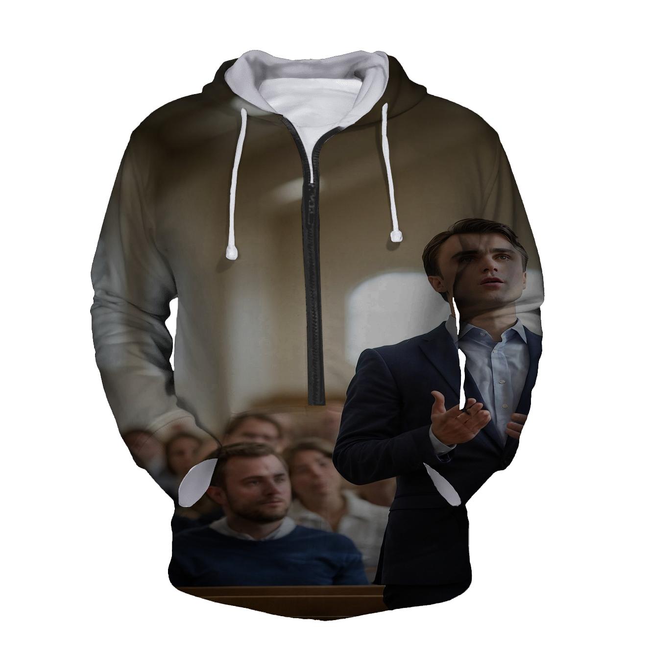 Charlie Kirk Engaging With Students At A University Lecture premium hoodies