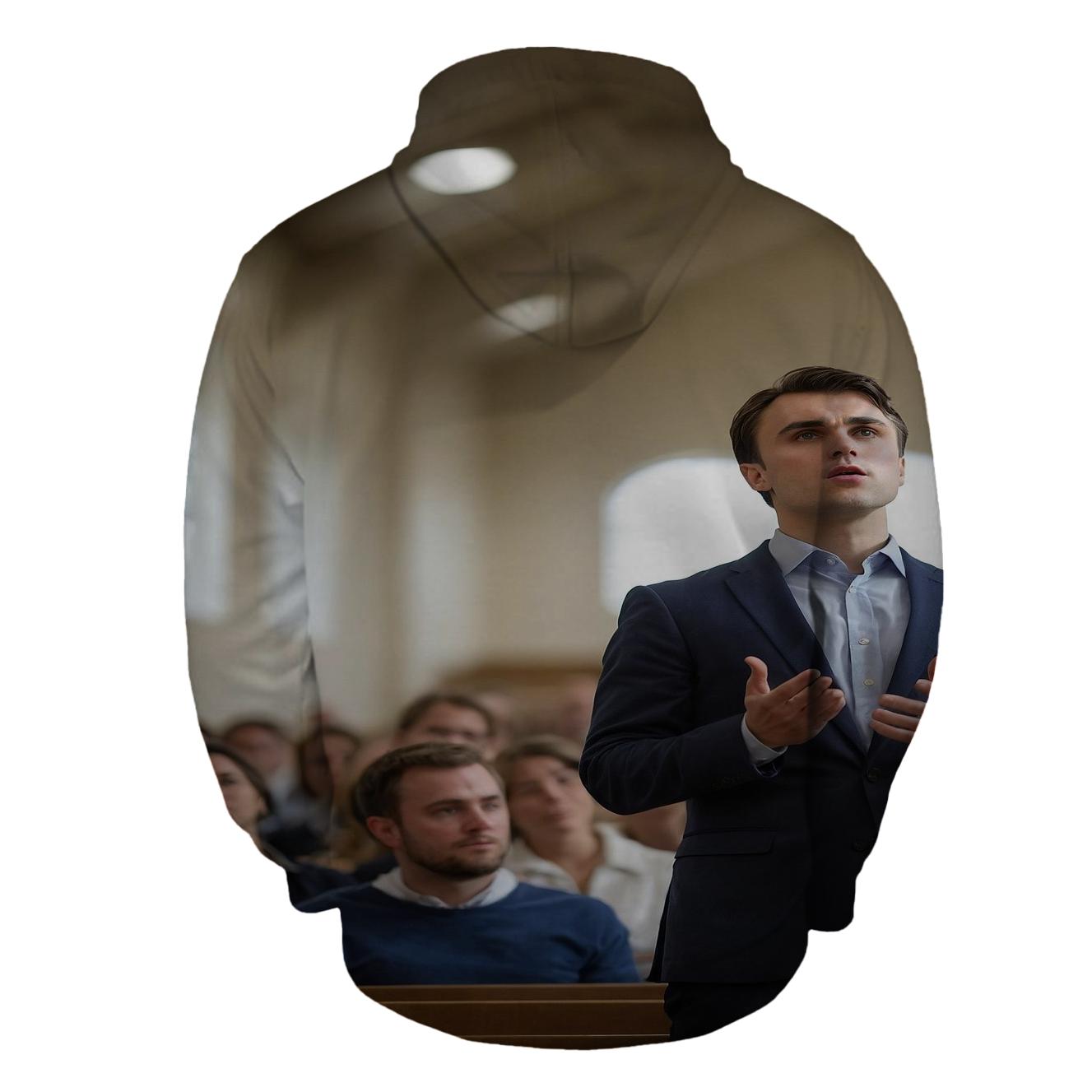 Charlie Kirk Engaging With Students At A University Lecture premium hoodies