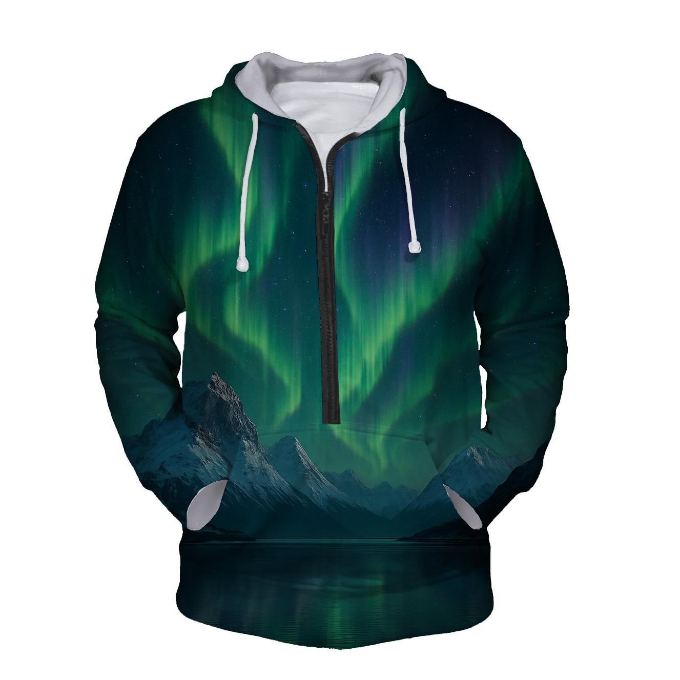 Ethereal Aurora Landscape heavyweight hoodies