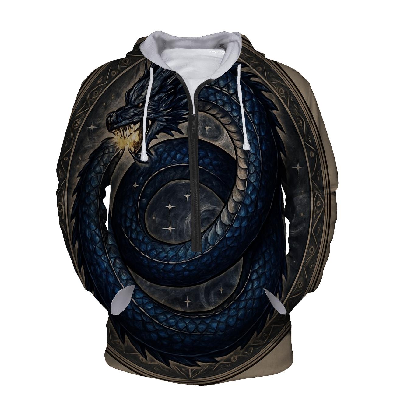 Celestial Ouroboros Dragon Tattoo graphic hoodies