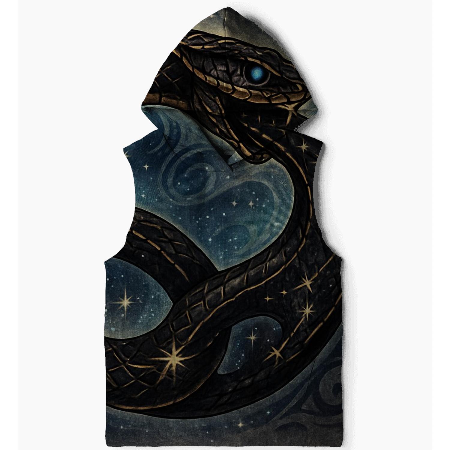 Celestial Ouroboros Serpent Embrace printed hoodies