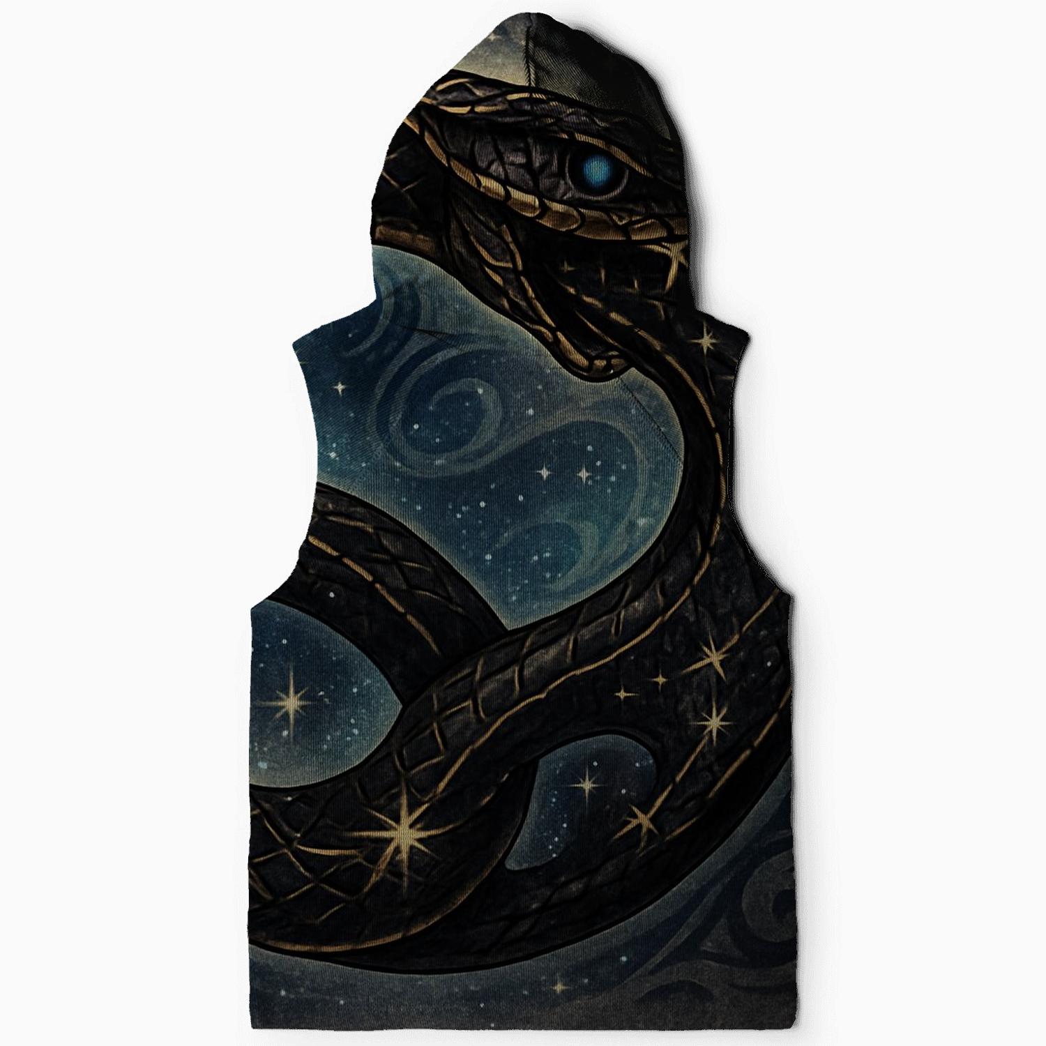 Celestial Ouroboros Serpent Embrace printed hoodies