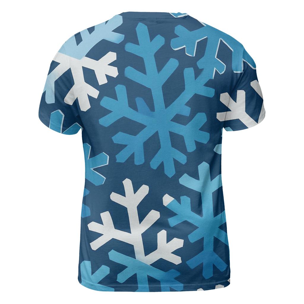 Joyful Snowflake Cascade vibrant all-over design tees