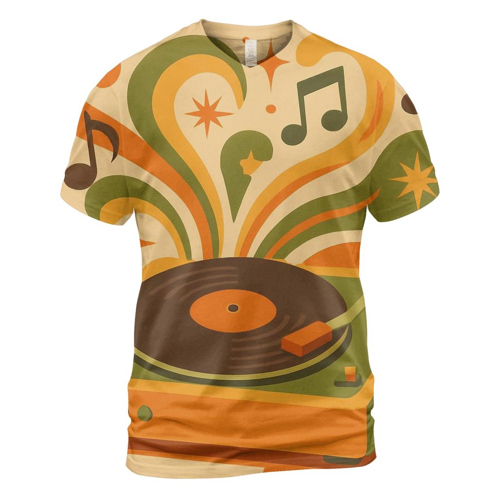 Retro Vinyl Groove custom all-over print shirts