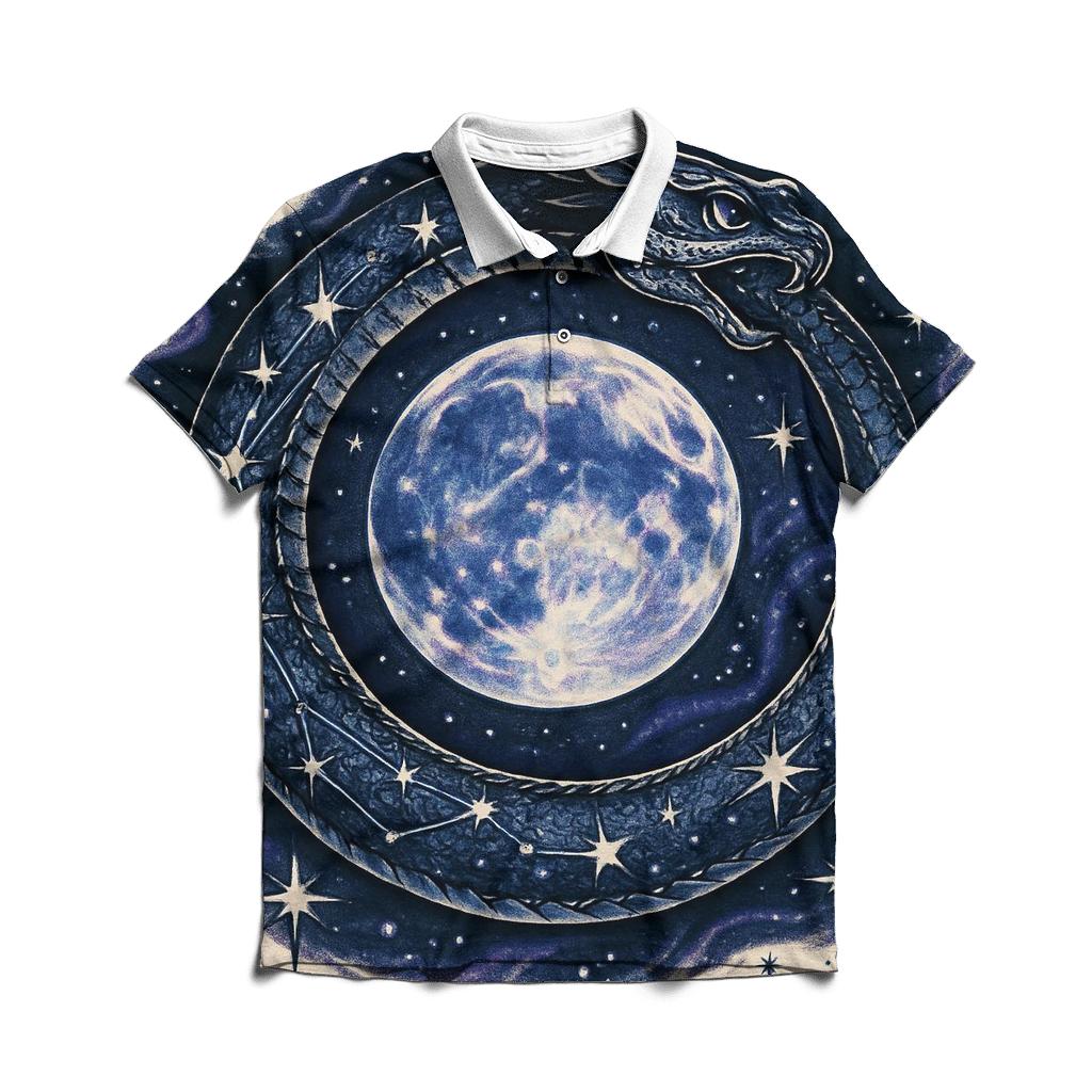 Celestial Ouroboros designer slim fit polos