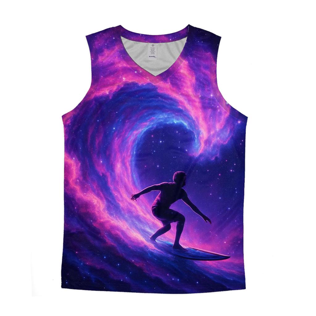 Nebula Surfer graphic print tank tops