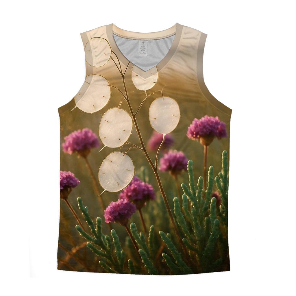 Coastal Saltmarsh Lunaria Meadow sports performance tank tops