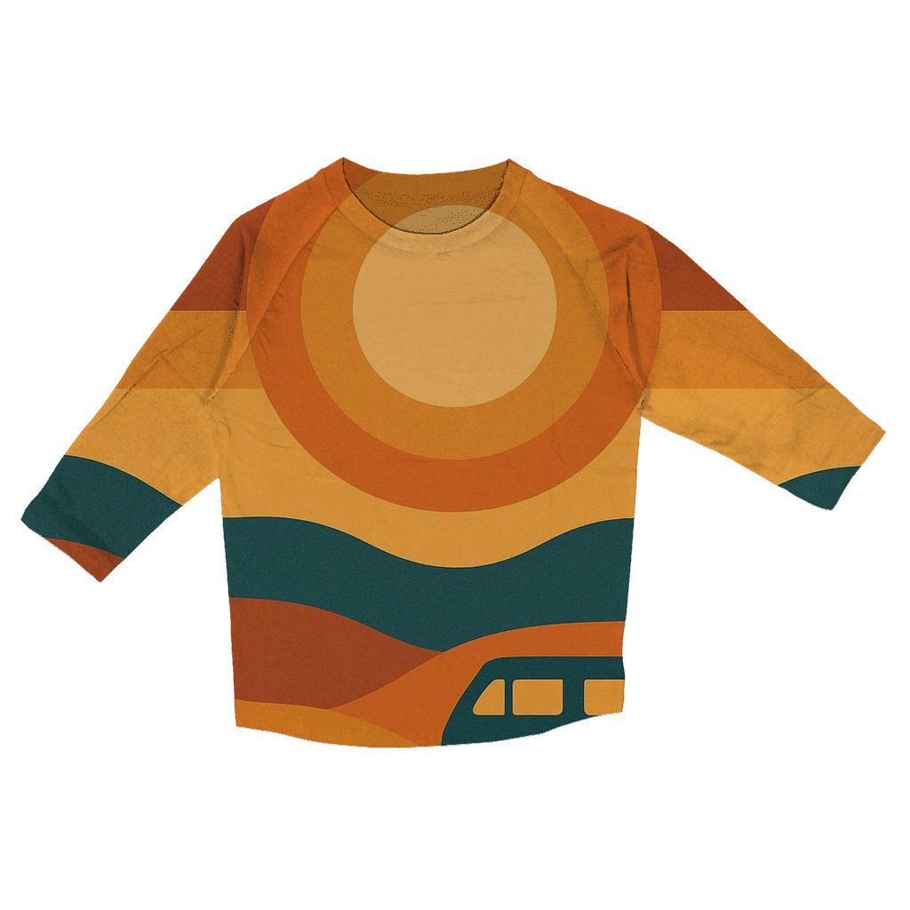 Cosmic Groove Sunset trendy 3/4 sleeve tops