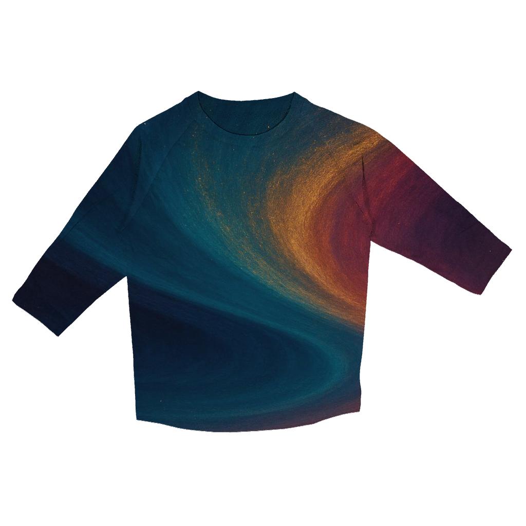 Nebula Tide Gradient casual three quarter sleeve shirts