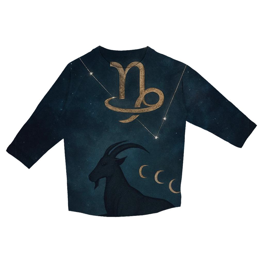 Capricorn Nebula Constellation Emblem casual three quarter sleeve shirts
