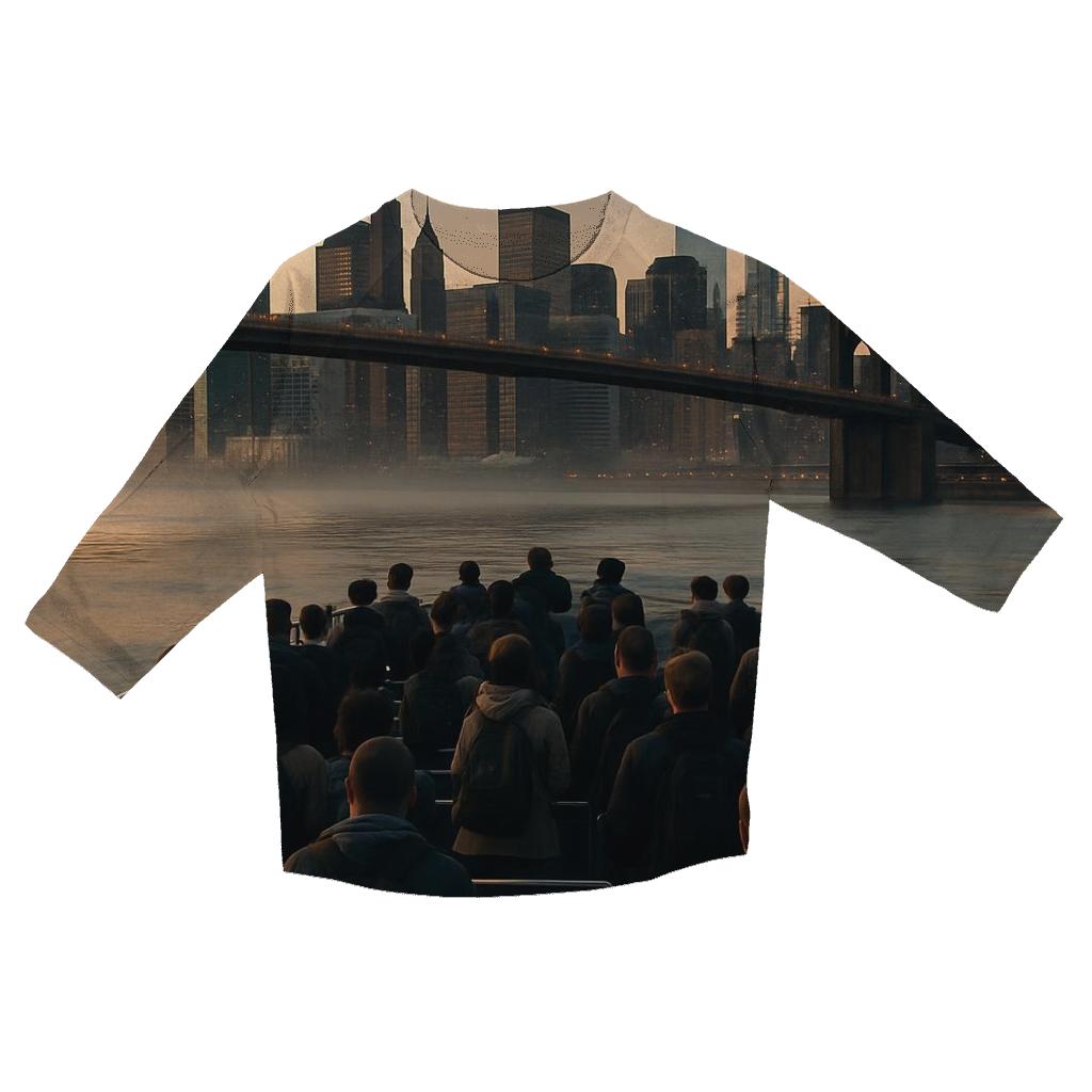 Dawn Commute Over The East River printed three quarter sleeve shirts