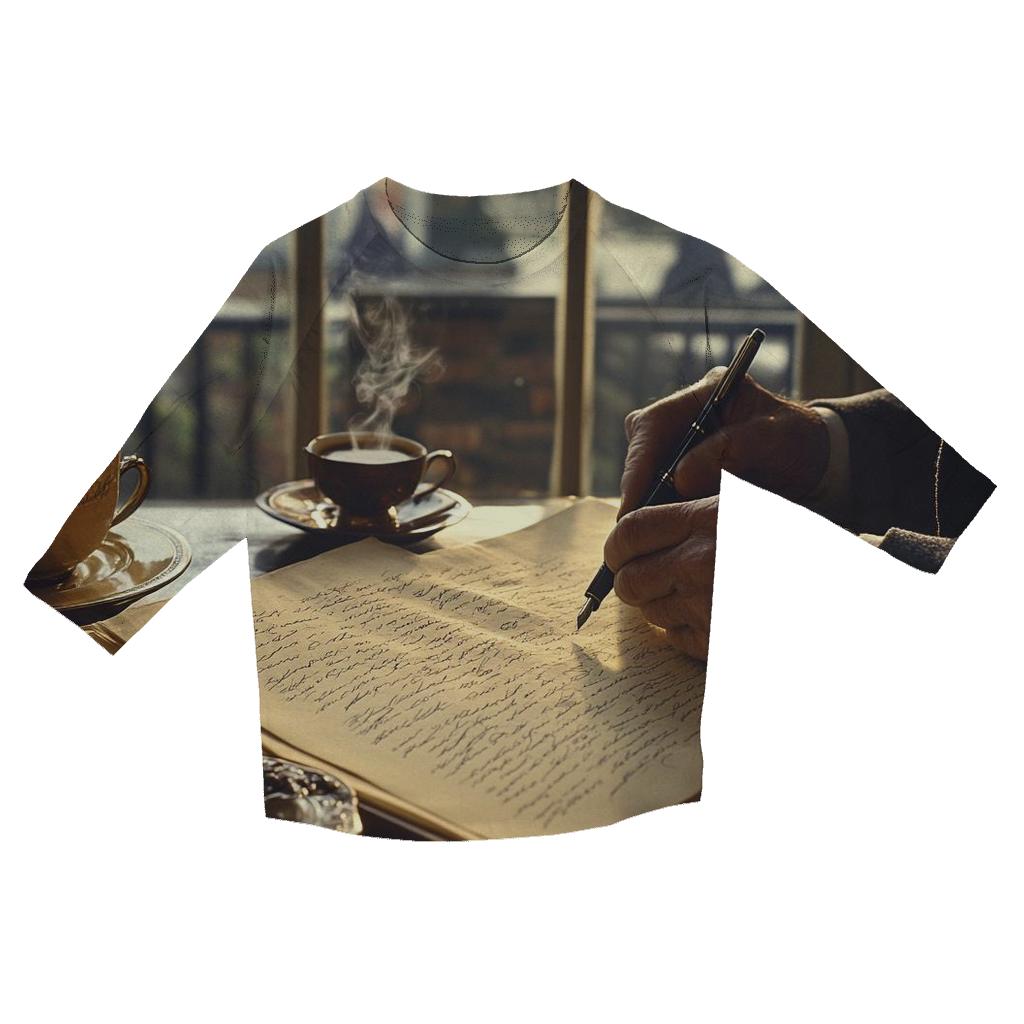 Manuscript At Dusk In A London Study custom 3/4 sleeve shirts