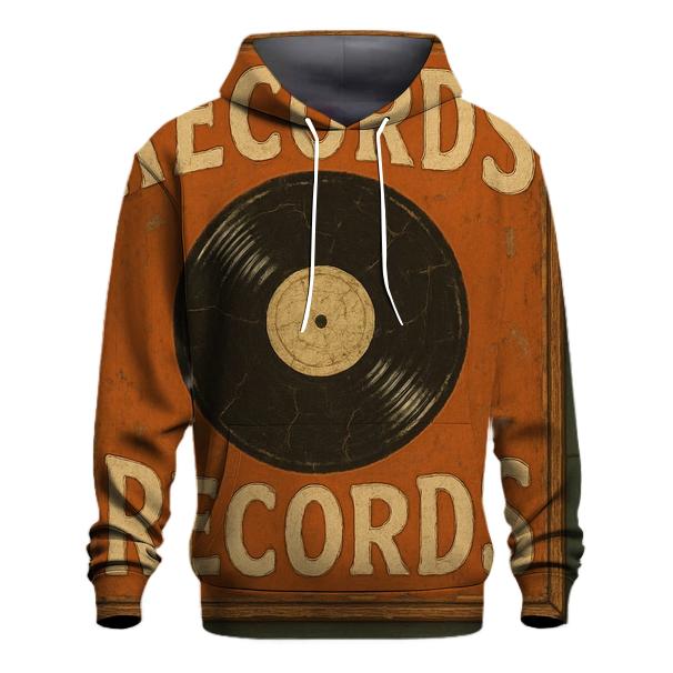 Burnt Orange Vinyl Record Shop Sign hoodie trends