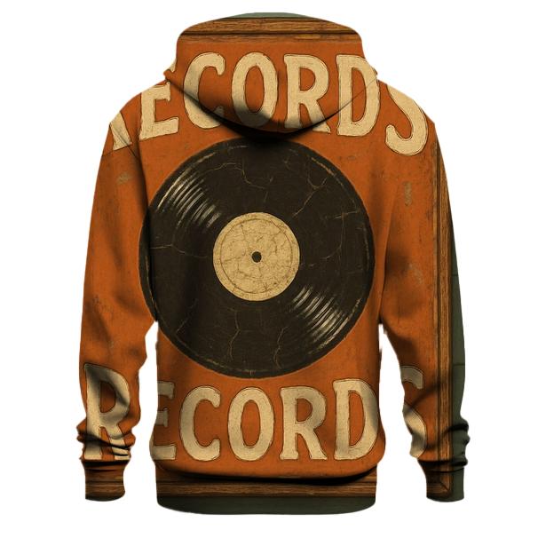 Burnt Orange Vinyl Record Shop Sign hoodie trends