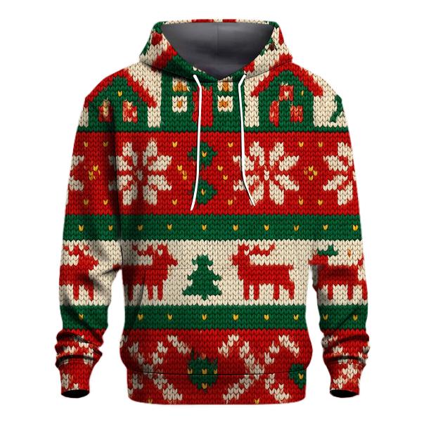 Tacky Tinsel Fair Isle Design embroidered hoodies