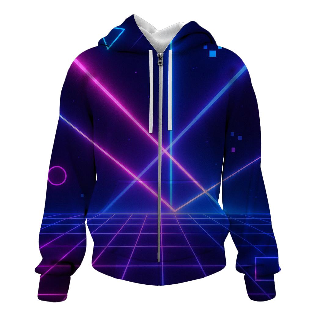 Vibrant Laser Matrix zip-up hoodies