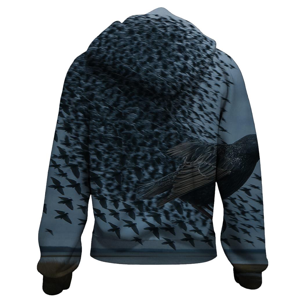 Murmuration Edge Common Starling zip-up hoodies