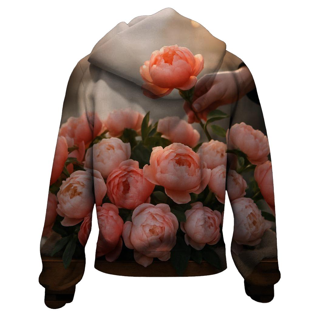 Dawn Market Peony Crate embroidered hoodies