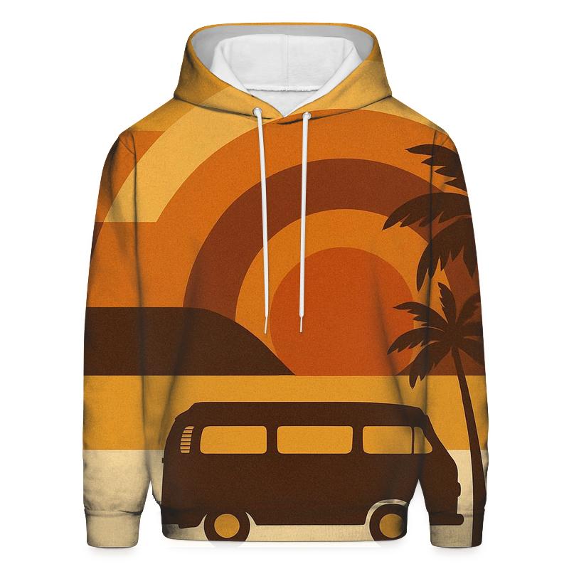 Sunset Groove Tapestry embroidered hoodies