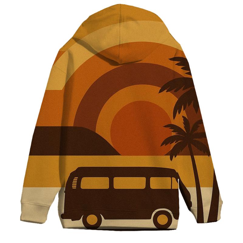 Sunset Groove Tapestry embroidered hoodies