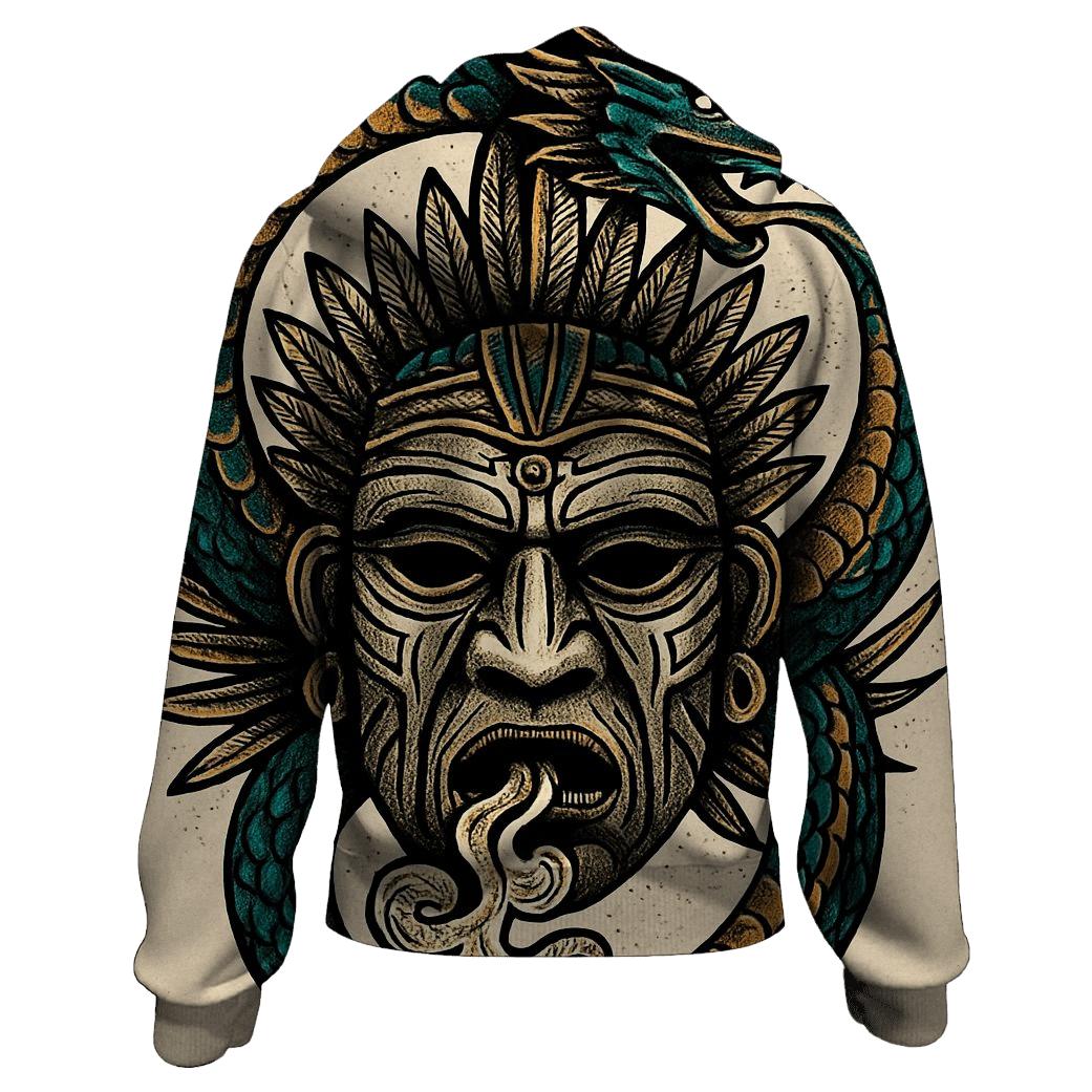 Eternal Cycle Dragon Mask embroidered hoodies