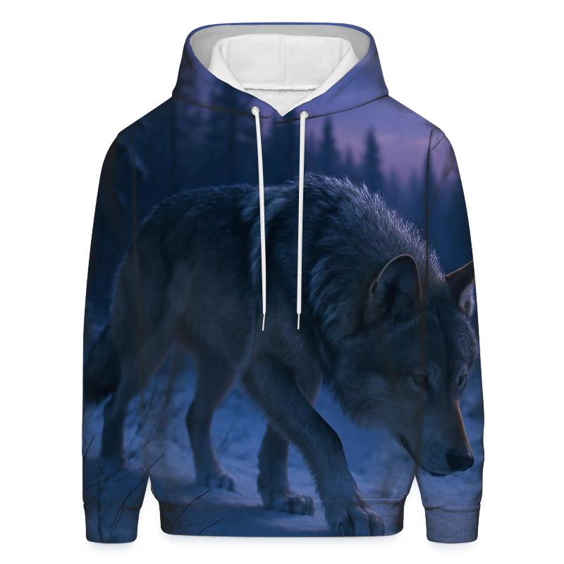 Lunar Tracking Wolf In Boreal Twilight hoodie trends