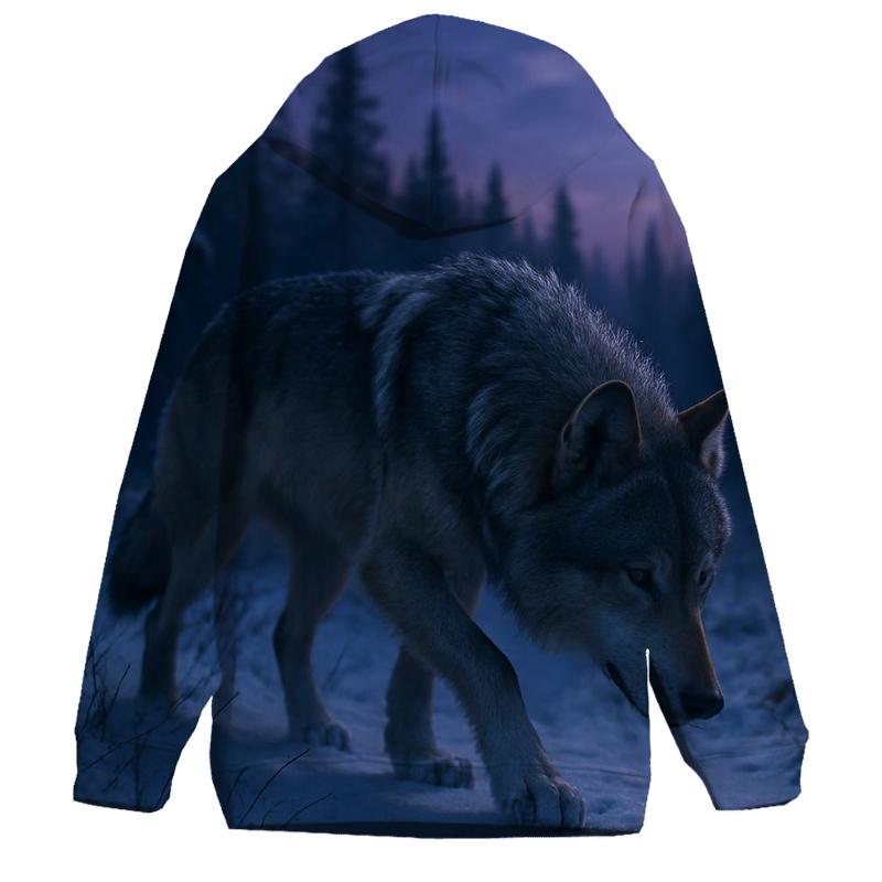 Lunar Tracking Wolf In Boreal Twilight hoodie trends