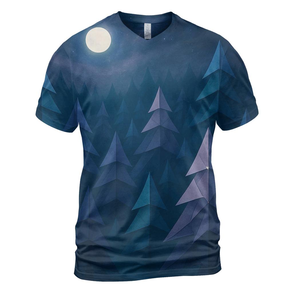 Celestial Origami Forest designer pattern shirts