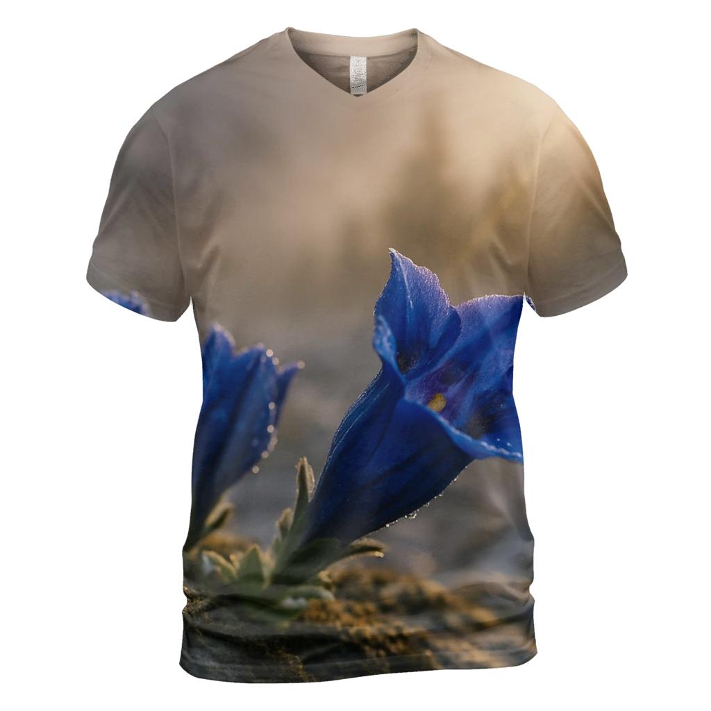 Dawn Response Of Alpine Gentians designer pattern shirts