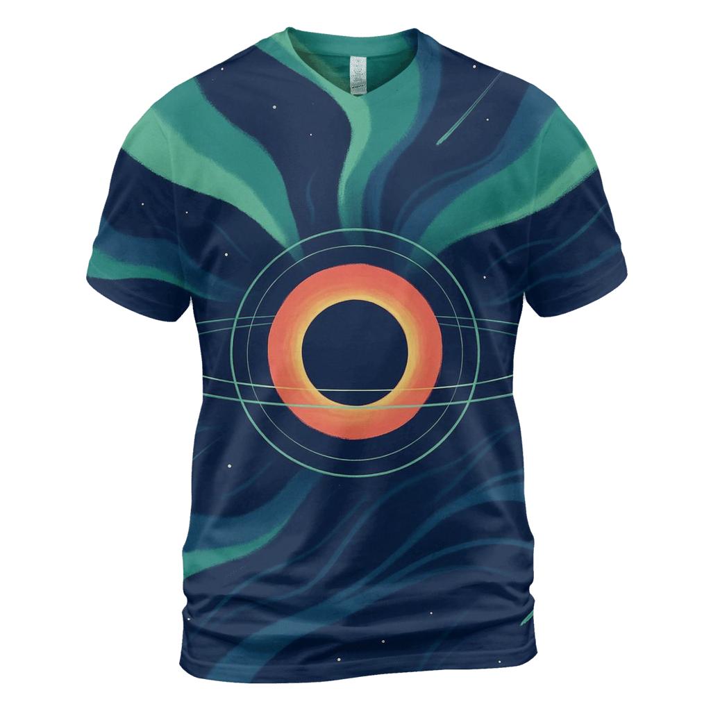 Aurora Ribbon Convergence vibrant all-over design tees