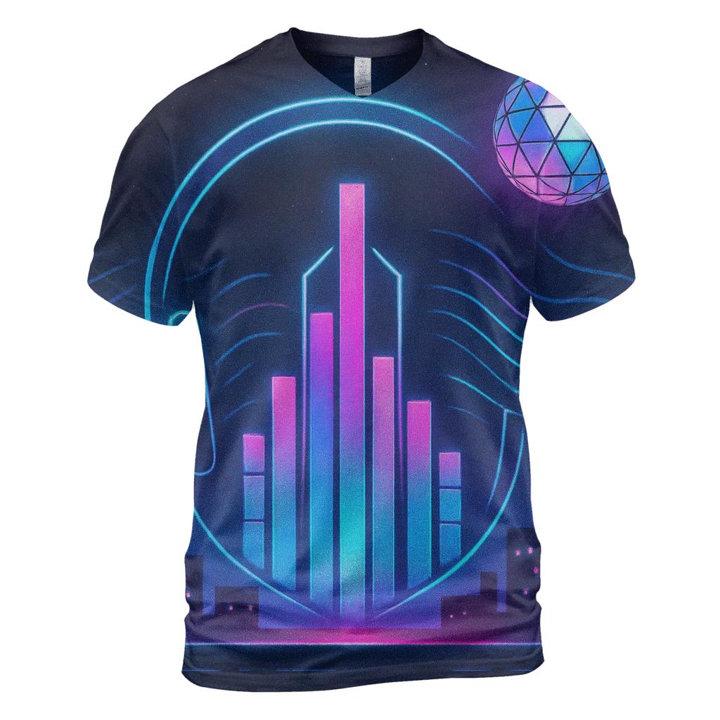 Neon Backbeat Prism creative print fashion shirts