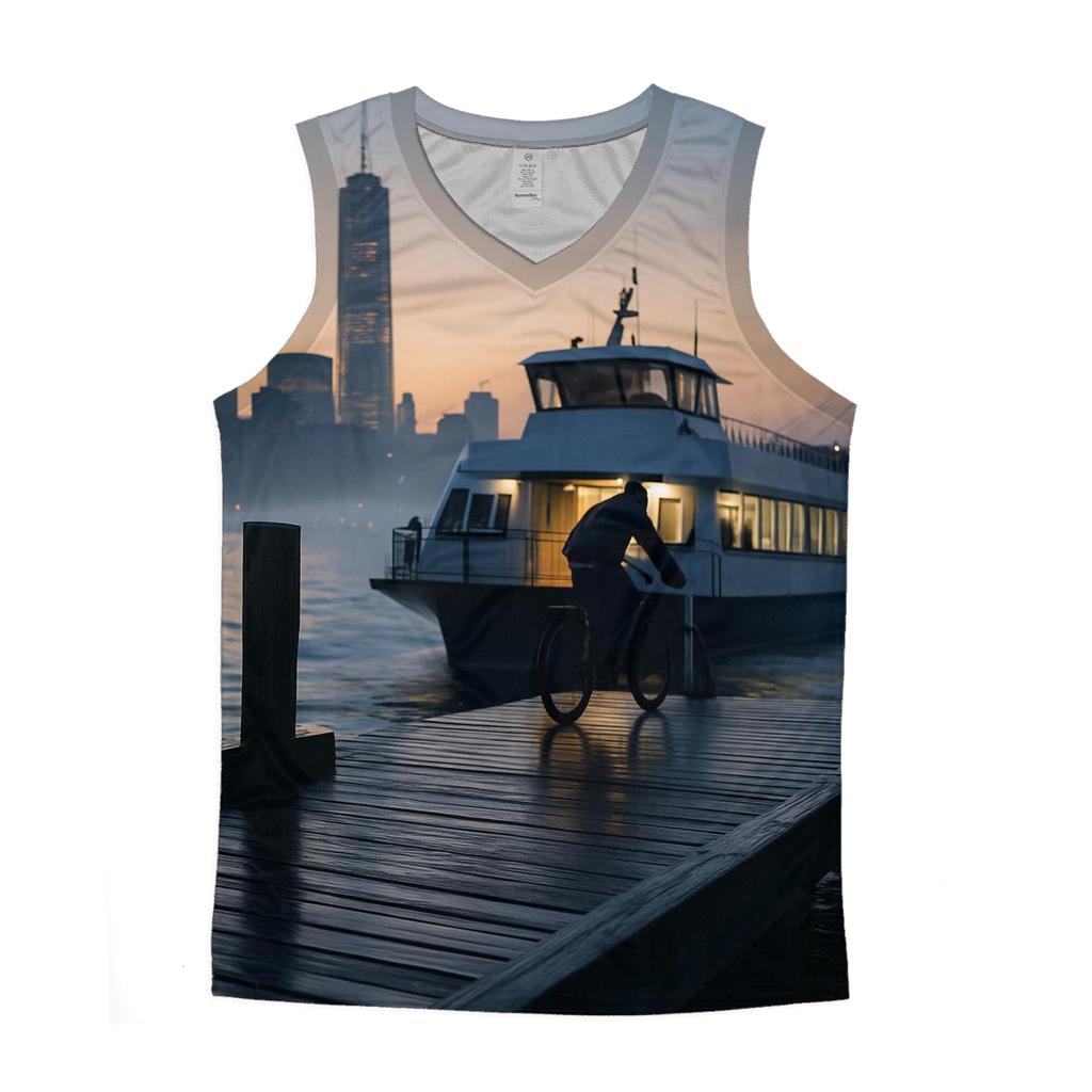 Riverside Commuter Dawn Over Manhattan designer workout tanks