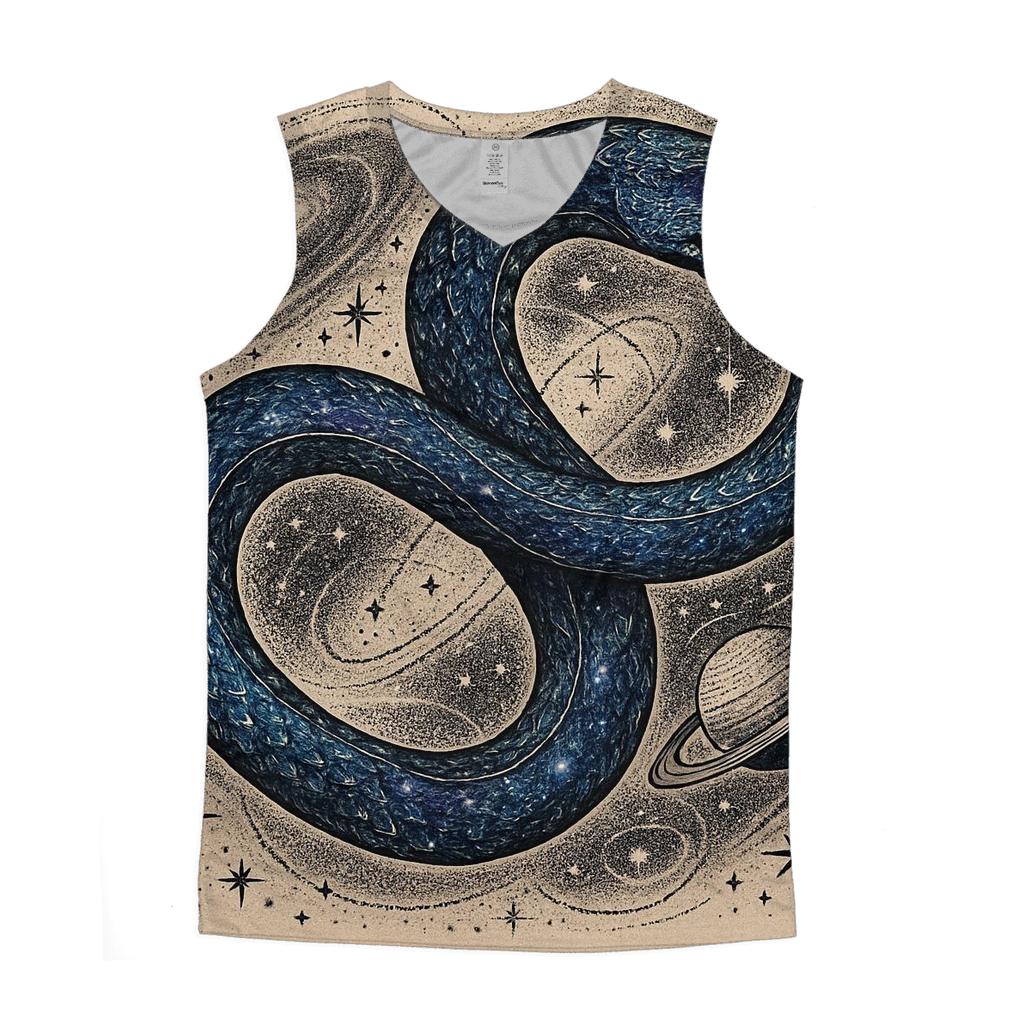 Celestial Ouroboros Of Eternal Balance personalized athletic tanks
