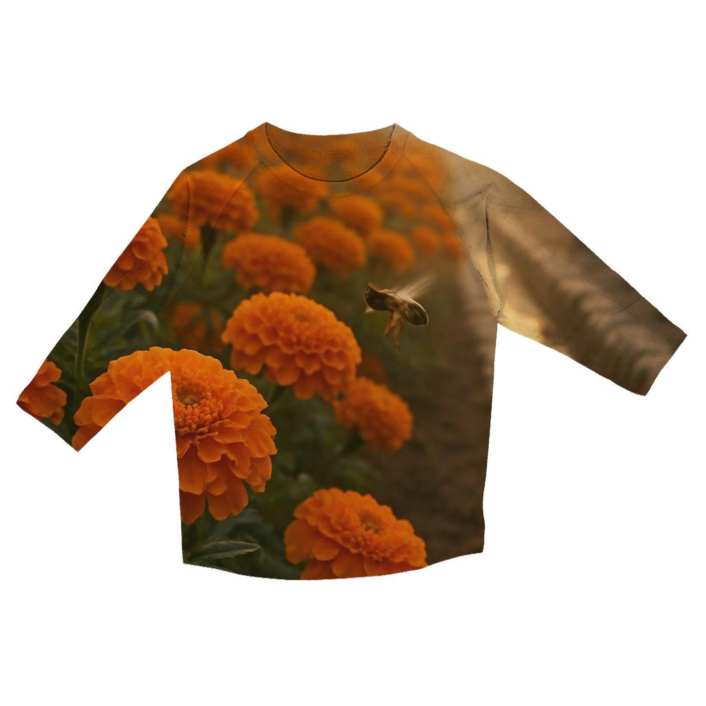 Marigold Silk Road Pollination stylish quarter sleeve tops