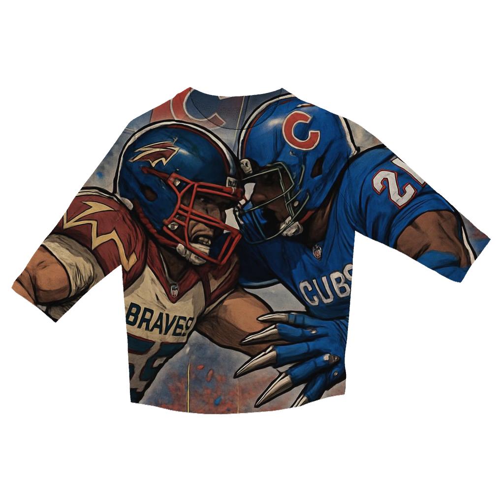 Midnight Gridiron Showdown Braves Versus Cubs stylish quarter sleeve tops