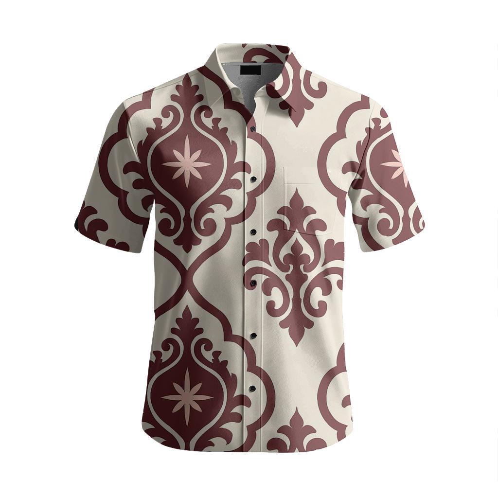 Stellar Ogee Damask custom embroidered shirts