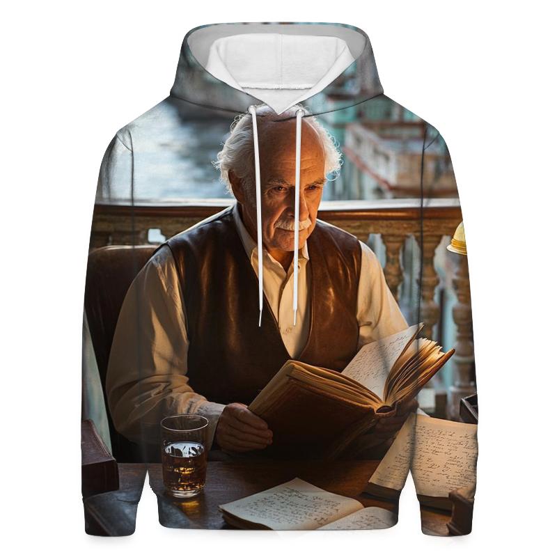 Evening Study Of Graham Greene In Havana printed hoodies