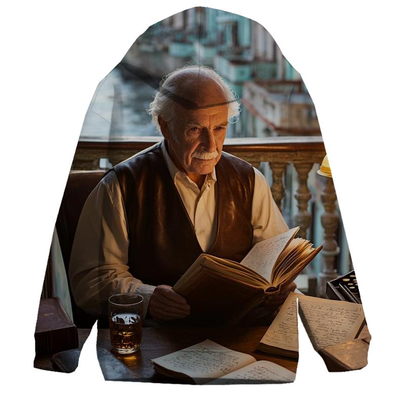 Evening Study Of Graham Greene In Havana printed hoodies