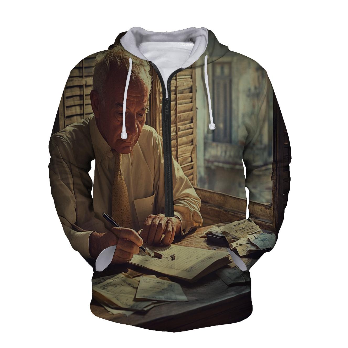 Graham Greene At The Havana Desk premium hoodies