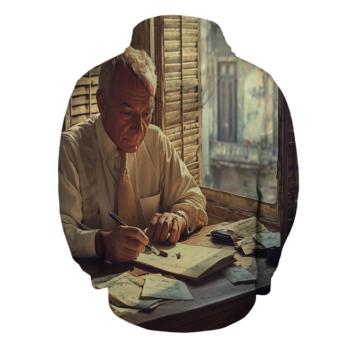Graham Greene At The Havana Desk premium hoodies