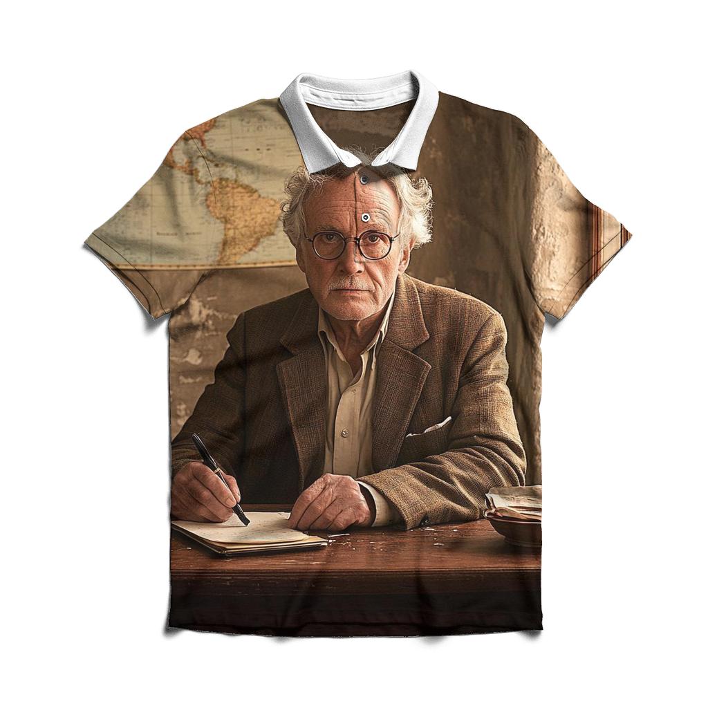 Graham Greene In His Havana Study premium cotton polo shirts