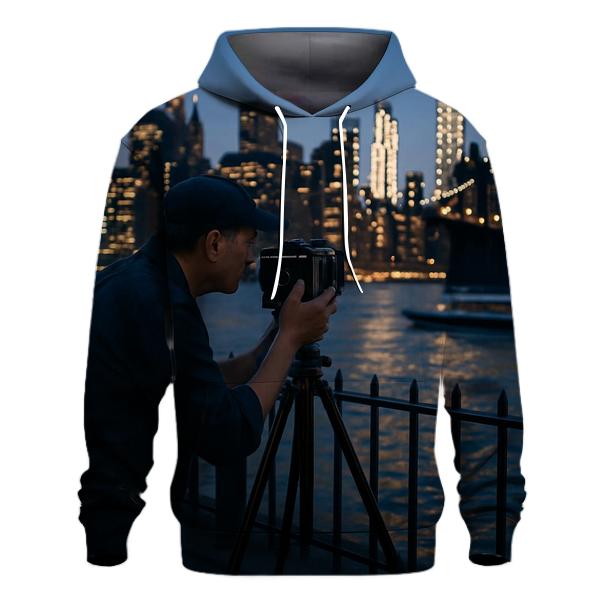Brooklyn Promenade Blue Hour Archive embroidered hoodies