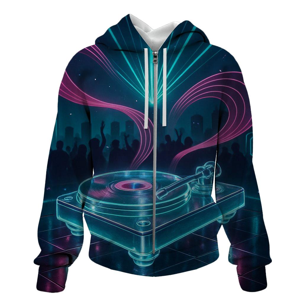 Holo Disco Turntable hoodie trends