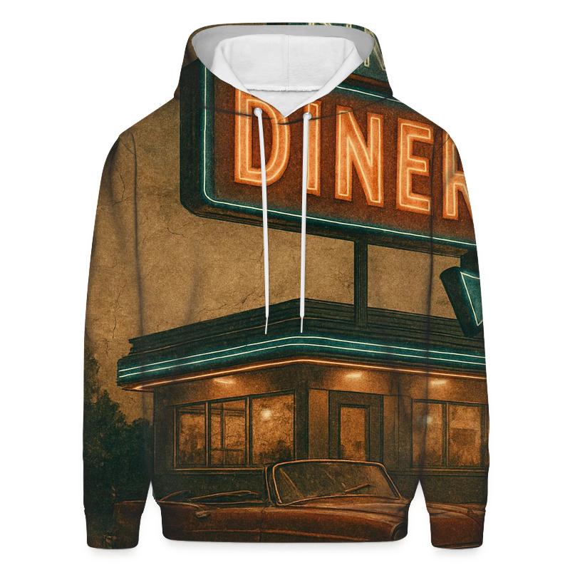 Sepia Roadside Diner Neon graphic hoodies